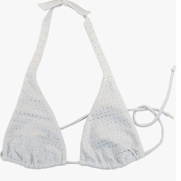 CIA MARITIMA Brazilian silver studded string bikini top M, NWT - Picture 1 of 3